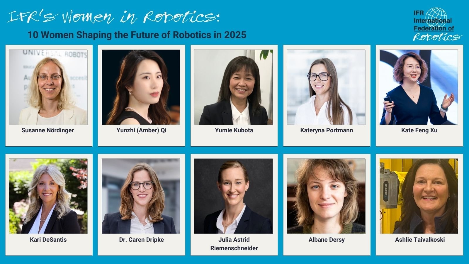 「Women in Robotics 2025」10人の女性たち（©国際ロボット連盟）